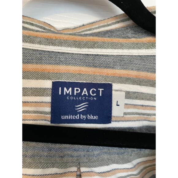Impact Collection United by Blue Polo Large Mens Button Down Organic Cotton Hemp - Picture 4 of 12